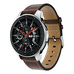 Avizar Bracelet Samsung Galaxy Watch 46 mm cuir véritable lisse - marron