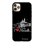 LaCoqueFrançaise Coque iPhone 11 Pro Silicone Liquide Douce noir J'aime Marseille