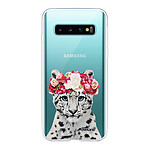 Evetane Coque Samsung Galaxy S10 360 intégrale transparente Motif Leopard Couronne Tendance