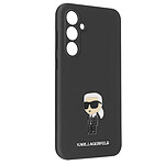 Karl Lagerfeld Coque pour Samsung Galaxy S23 FE Design Ikonik Métal Silicone Rigide Noir