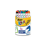 BIC Pot de 24 Feutres effaçables A SEC Kids MINI pointe ogive moyenne couleurs assorties