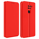 Avizar Housse Xiaomi Redmi Note 9 Étui Folio Portefeuille Fonction Support rouge
