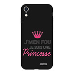 Evetane Coque iPhone Xr Silicone Liquide Douce noir Je suis une princesse