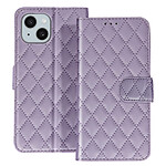 Avizar Étui pour iPhone 15 Portefeuille Design rhombique matelassé  violet