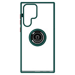 Avizar Coque pour Samsung Galaxy S22 Ultra Bi-matière Bague Métallique Support Vidéo vert