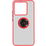 Avizar Coque pour Xiaomi 13T et 13T Pro Bi-matière Bague Métallique Support Vidéo  Rouge