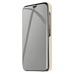 Avizar Étui pour Samsung Galaxy S24 Clapet Effet Miroir Support Stand Gris Clair