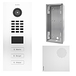 Doorbird - Portier vidéo IP 3 sonnettes Blanc + Carillon et support D2103V RAL 9016 KIT 3