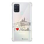 LaCoqueFrançaise Coque Samsung Galaxy A21S anti-choc souple angles renforcés transparente Motif J'aime Marseille