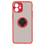 Avizar Coque iPhone 11 Bi-matière Bague Métallique Support rouge