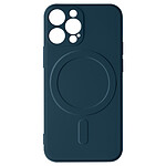 Avizar Coque Magsafe iPhone 13 Pro Silicone Souple Intérieur Soft-touch Mag Cover bleu nuit