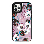 LaCoqueFrançaise Coque iPhone 12/12 Pro miroir Fleurs parme Design