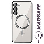 Avizar Coque MagSafe pour Samsung S23 silicone protection caméra Transparent / Argent
