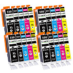 20 Cartouches Compatibles 550XL 551XL pour imprimantes Canon PIXMA PGI-550 CLI-551 - 4 Packs