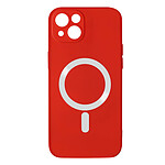 Avizar Coque pour iPhone 14 Compatible Magsafe Protection Semi Rigide Soft-Touch  rouge