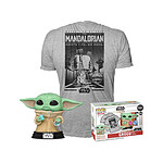Star Wars The Mandalorian - Set POP! & Tee figurine et T-Shirt Grogu w/cookie - Taille S