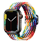 Avizar Bracelet pour Apple Watch 49mm et 45mm et 44mm et 42mm Nylon Tressé Arc en Ciel