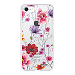 Evetane Coque iPhone 7/8/ iPhone SE 2020/ 2022 silicone transparente Motif Fleurs Multicolores ultra resistant