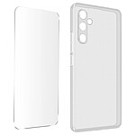 Avizar Coque pour Samsung Galaxy A54 5G Silicone Gel Souple avec Verre Trempé Dureté 9H transparent