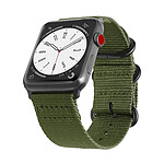 Evetane Bracelet en nylon pour Apple Watch (42/44/45/49 mm) Vert Foret