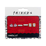 Friends - Pack de 3 paires de boucles d'oreilles plaquées argent Stud