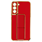 Avizar Coque pour Samsung Galaxy S22 Plus Silicone flashy Béquille pliable Système magnétique rouge