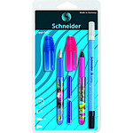 Schneider Set d'écriture avec 1 stylo à plume + 1 roller + 1 effaceur - Motif Aléatoire