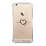 LaCoqueFrançaise Coque iPhone 6/6S anti-choc souple angles renforcés transparente Motif Coeur Noir Amour