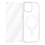 4smarts Pack Protection pour iPhone 15 Coque MagSafe Verre Trempé  Transparent