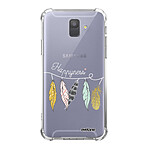 Evetane Coque Samsung Galaxy A6 2018 anti-choc souple angles renforcés transparente Motif Happyness
