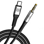 3mk Câble USB C vers Jack 3.5mm Aluminium Robuste Son Haute Fidélité 1m Noir