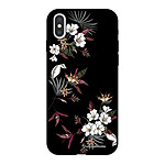 LaCoqueFrançaise Coque iPhone X/Xs Silicone Liquide Douce noir Fleurs Sauvages