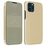 Avizar Housse iPhone 12 Pro Max Clapet translucide Design Miroir Support Vidéo doré