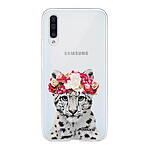 Evetane Coque Samsung Galaxy A50 360 intégrale transparente Motif Leopard Couronne Tendance