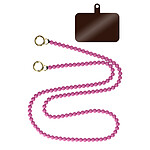 Avizar Bijoux Téléphone Perles 120cm avec Double Attache et Accroche Universelle Violettes