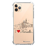 LaCoqueFrançaise Coque iPhone 11 Pro Max anti-choc souple angles renforcés transparente Motif J'aime Marseille