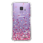 Evetane Coque Samsung Galaxy S9 anti-choc souple angles renforcés transparente Motif Confettis De Coeur