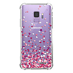 Evetane Coque Samsung Galaxy S9 anti-choc souple angles renforcés transparente Motif Confettis De Coeur