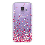 Evetane Coque Samsung Galaxy S9 360 intégrale transparente Motif Confettis De Coeur Tendance