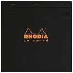 Rhodia Bloc BLACK « Le Carré » 21x21cm 80F agrafées 80g Q.5x5