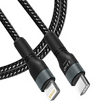 LinQ Câble USB-C vers Lightning Power Delivery 27W Charge Rapide Longueur 1,2m  Noir