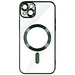 Avizar Coque MagSafe pour iPhone 13 Silicone Protection Caméra  Contour Chromé Vert