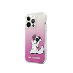 Karl Lagerfeld Coque pour Apple iPhone 14 Pro Max Choupette Eat Rose