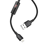 Hoko Câble USB vers Lightning Charge et Synchronisation Fonction Timer 2.4A  Noir