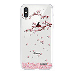 Evetane Coque iPhone Xs Max silicone transparente Motif Chute De Fleurs ultra resistant