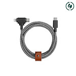 Native Union ECO Belt Câble universal USB-C vers USB-C/Lightning 1.8m Zebra