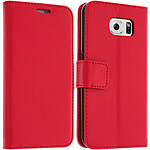 Avizar Housse Etui Folio Portefeuille pour Samsung Galaxy S6 - Rouge