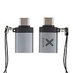 Xtorm Adaptateur OTG USB Type C vers USB-A Design Compact Attache dragonne Gris