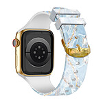 Avizar Bracelet pour Apple Watch 41 / 40 / 38 mm Silicone à Motif Marbre Turquoise