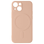 Avizar Coque Magsafe iPhone 13 Silicone Souple Intérieur Soft-touch Mag Cover  rose gold